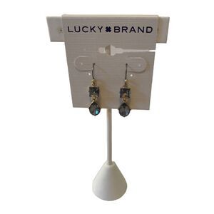 Smokey Set Stone Drop Earrings